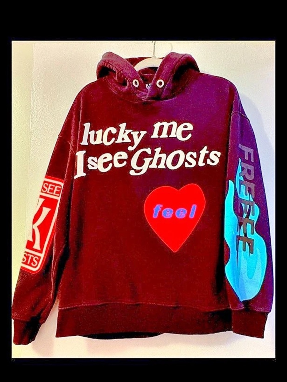 Kids See Ghosts Camp Flog Gnaw Hoodie Boys Medium Black & Red